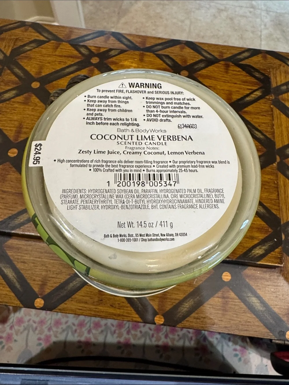 Bath & Body Works Coconut Lime Verbena Candle